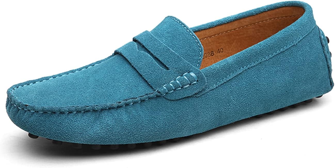 

Мужские повседневные мокасины из замши, кожаные лоферы и лодочные туфли Litnermia, Lake Blue