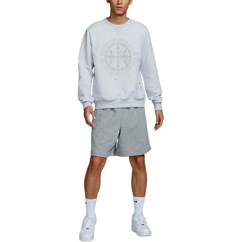 Стандартная мужская баскетбольная толстовка Dri FIT с круглым вырезом Nike, бело-золотая — фото 3