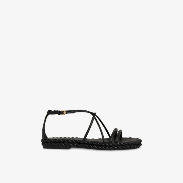 Сандалии Reiss Plait плетеные кожаные, черный
