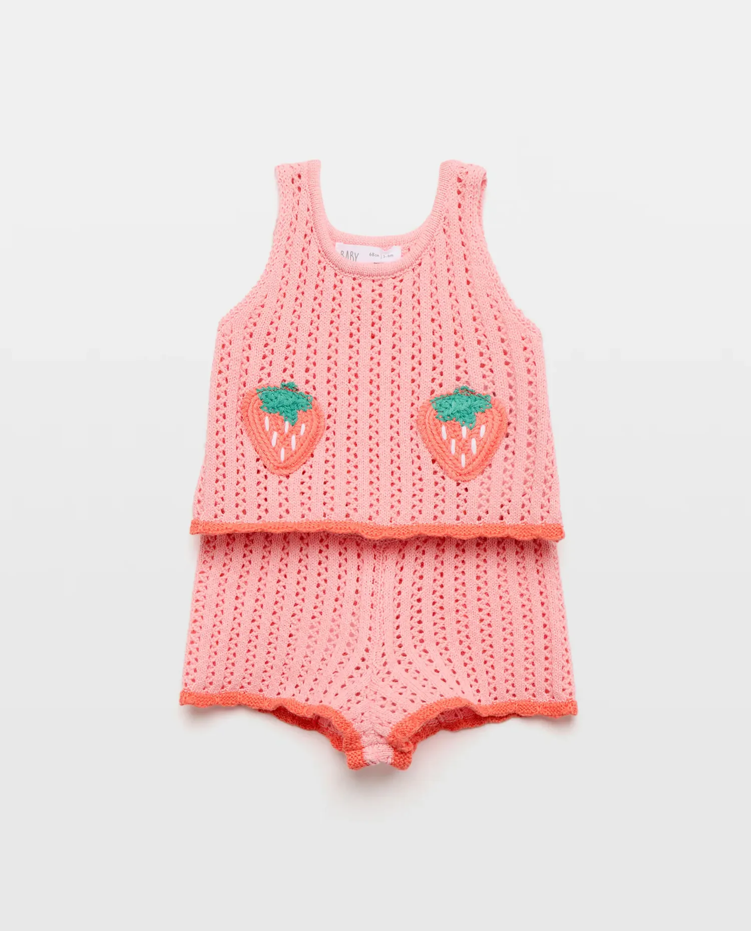 Набор из 2 предметов короткий вязаный крючком для маленькой девочки Baby El Corte Inglés, розовый