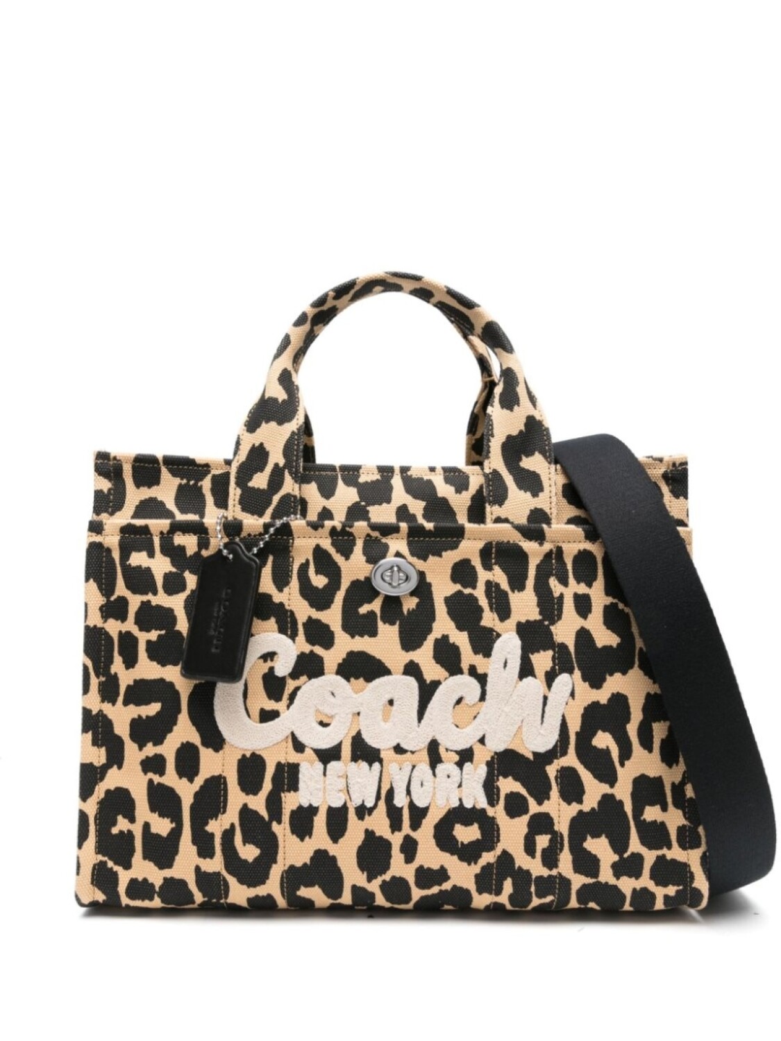 

Сумка-тоут с леопардовым принтом Coach, коричневый