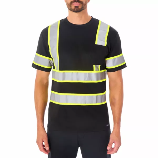 

Мужская светоотражающая футболка с короткими рукавами Smith'S Workwear, черный