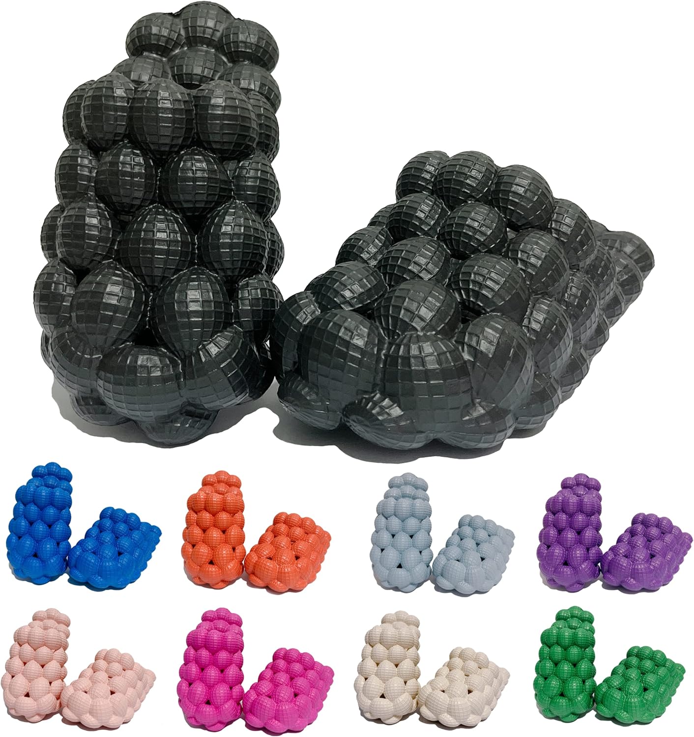 

Забавные шлепанцы с пузырьками из личи, мужские и женские Aulunrux, черный