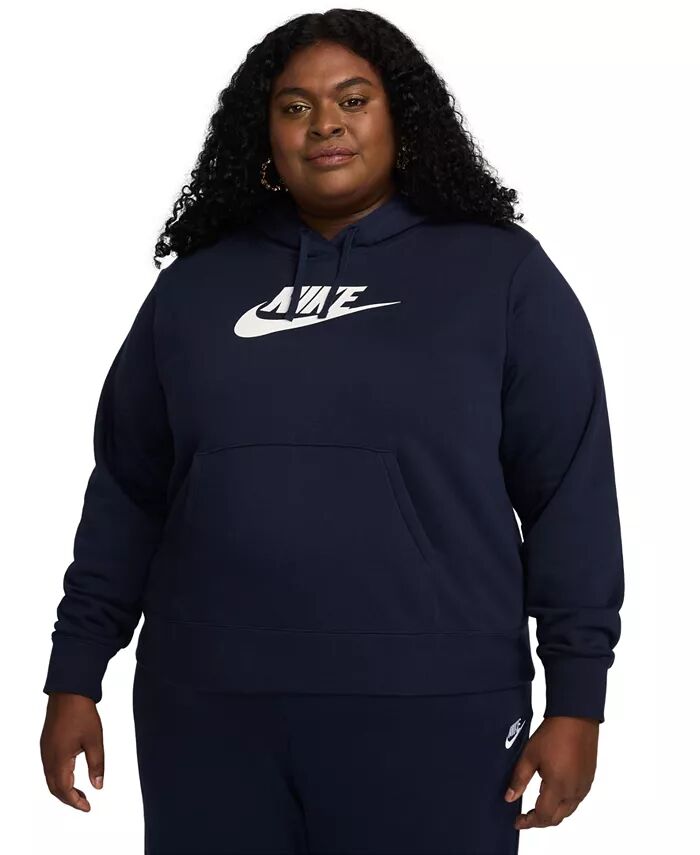 

Толстовка с капюшоном из флиса Plus Size Active Sportswear Club Nike, синий