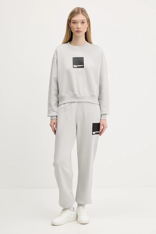 

Хлопковая толстовка Karl Lagerfeld Jeans, серый