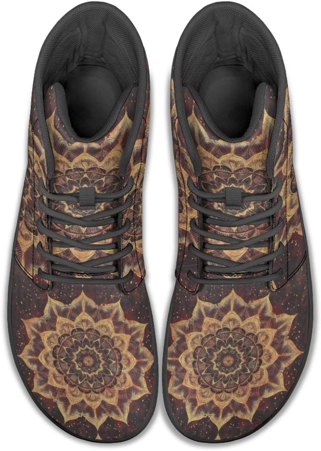 Мужские сандалии Howilath Boho Mandala с животным принтом, обувь, кроссовки с широкой носочной частью, высокие кеды, минималистичные кроссовки с нулевым перепадом, желтый — фото 4