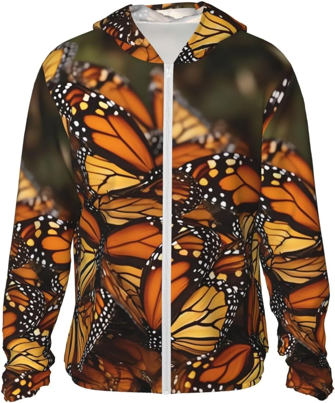 

Толстовка с защитой от солнца Monarch Butterflies Full Zip UPF 50+ с карманом HJBNW
