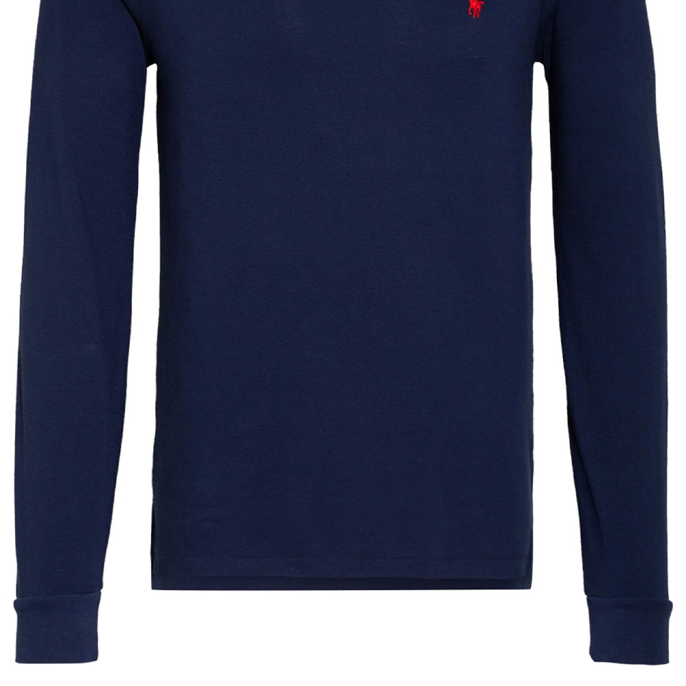 Поло с длинным рукавом и вышивкой пони Polo Ralph Lauren, темно-синий — фото 2