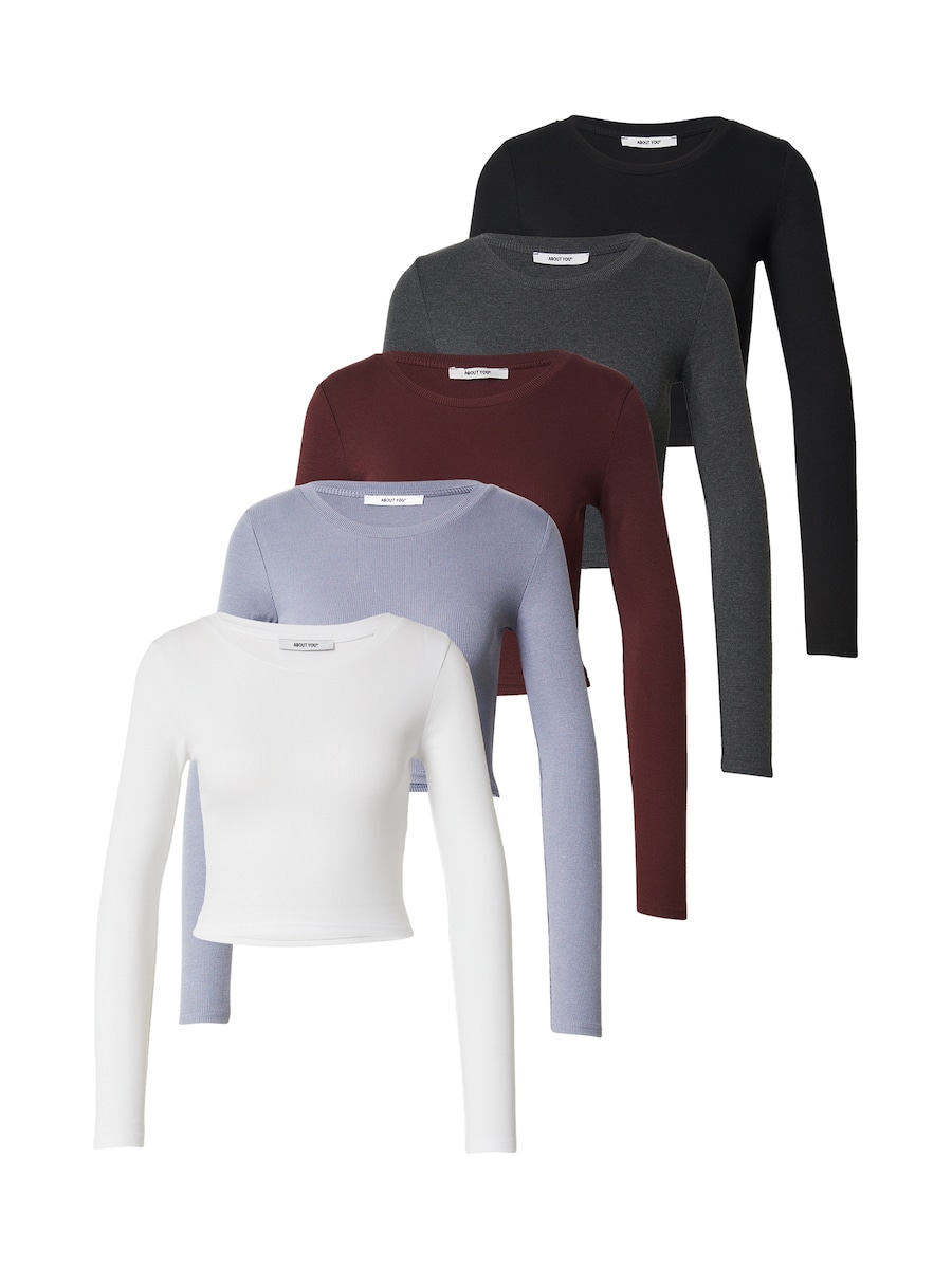 

Рубашка ABOUT YOU, дымчато-синий/темно-серый/бордовый/черный/белый