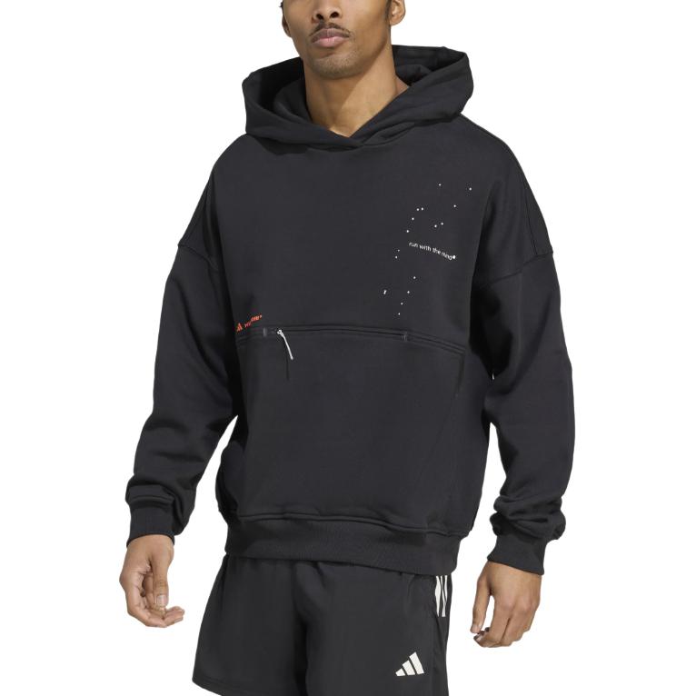 

Толстовка с капюшоном Hermanos Koumori с молнией на кармане Adidas, черный