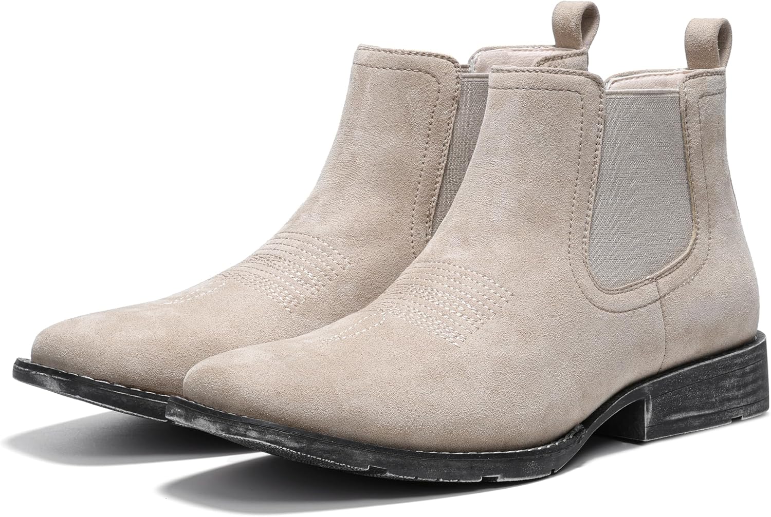 

Мужские ботинки Chelsea IUV из натуральной замши коровьей кожи, западного стиля, на щиколотку, повседневные, слипоны, бежевый