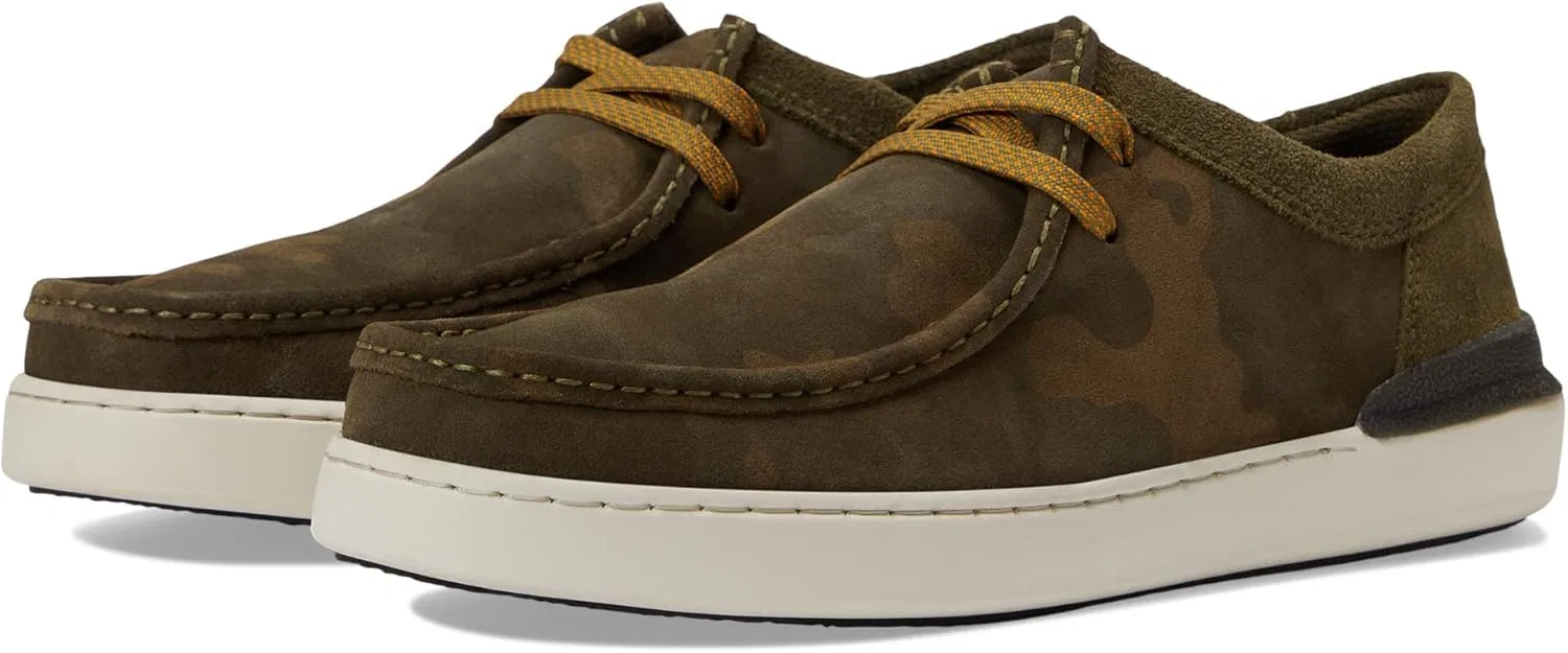 Мужские лодочные туфли Clarks Courtlite Wally, Dark Olive Combi