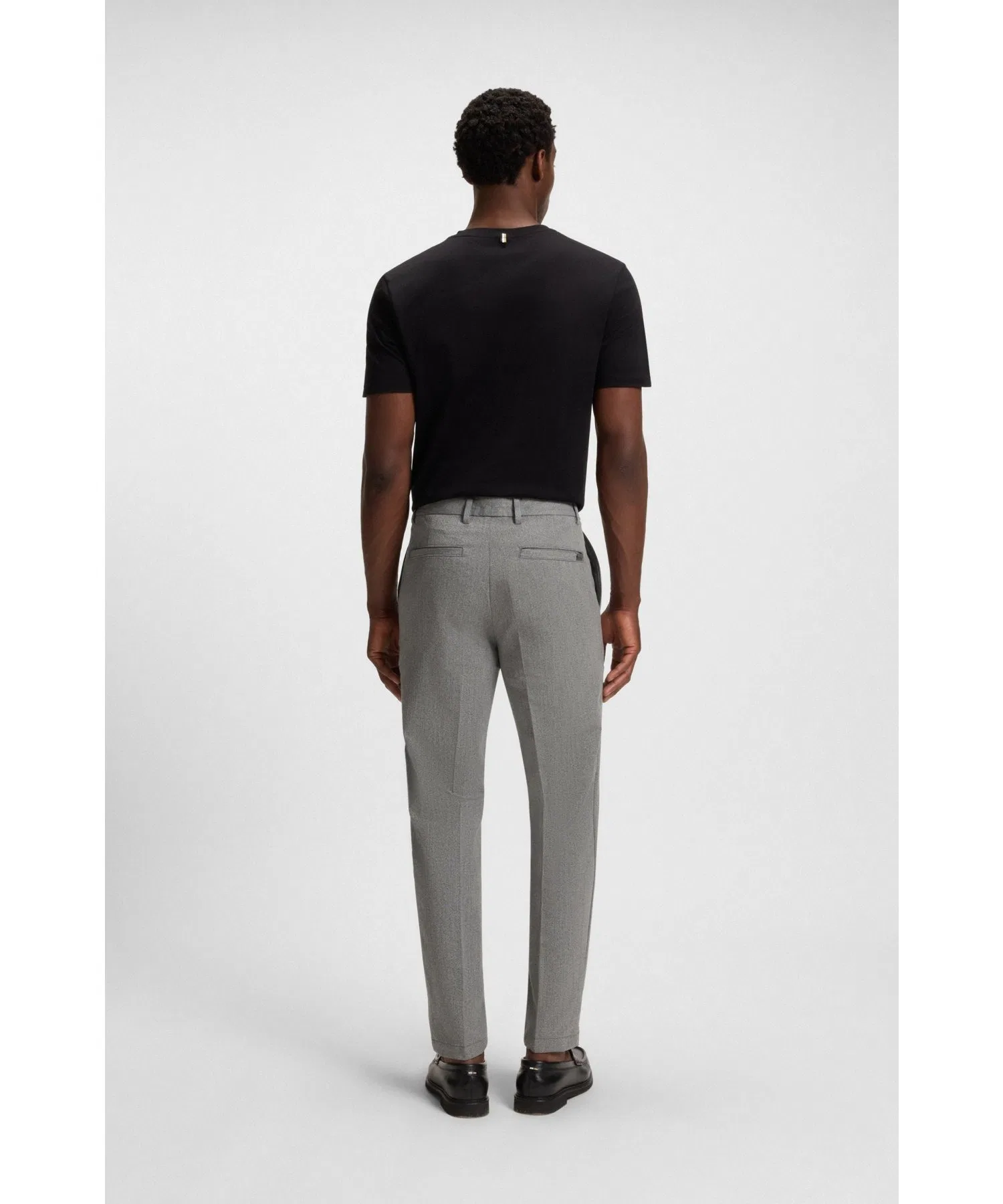 Мужские брюки BOSS Modern Fit, эластичные, чёрные — фото 3
