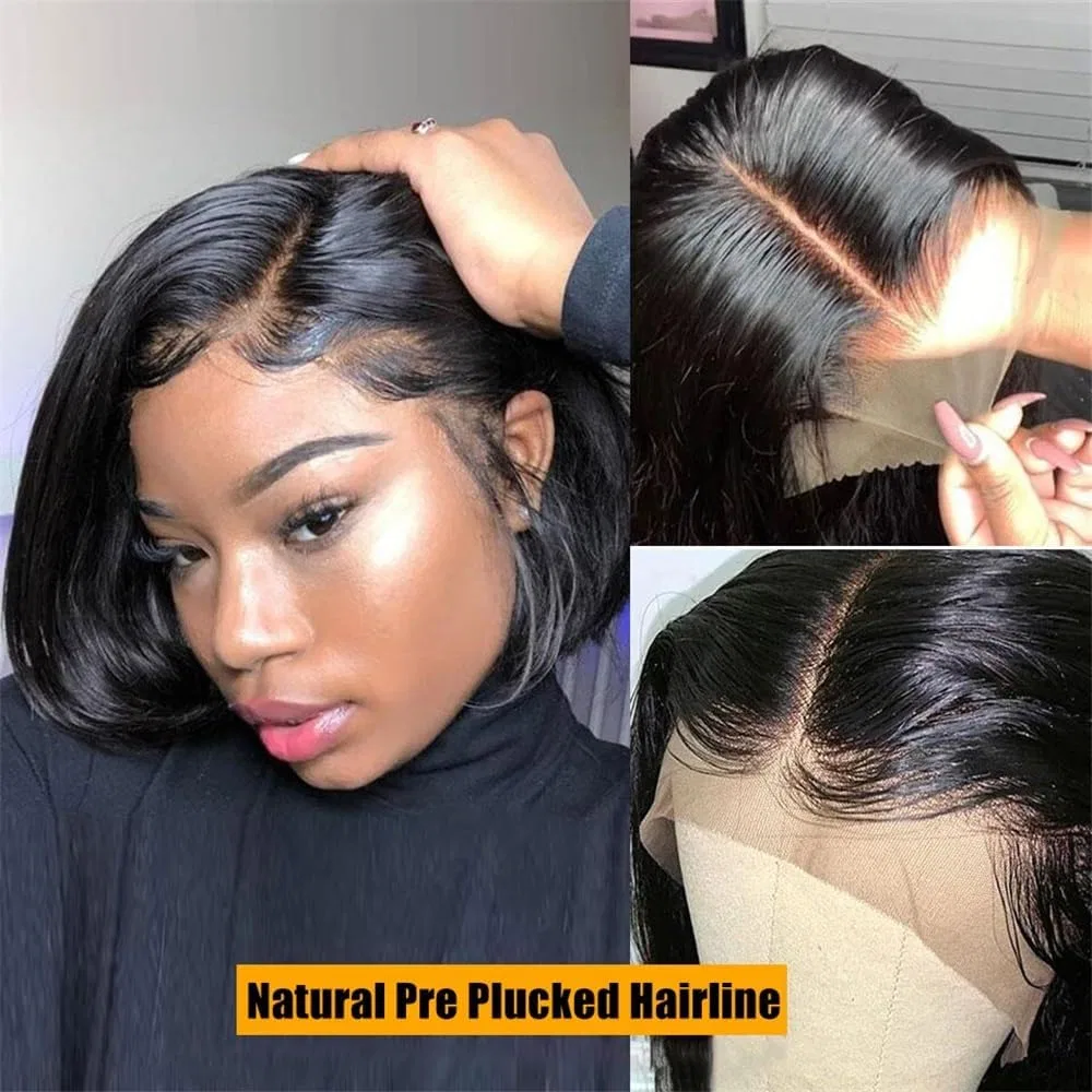 Парик с кружевным фронтом, короткий боб, Brazilian Hair, 14 дюймов, InnoVate9 — фото 3