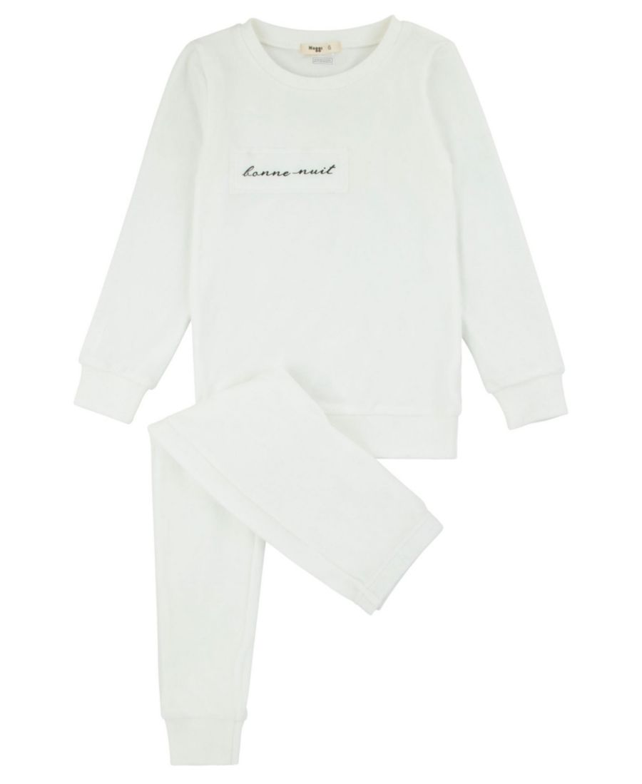 

Комплект домашней одежды из велюра с нашивками для девочек постарше, состоящий из двух предметов NoggiWear, Ivory