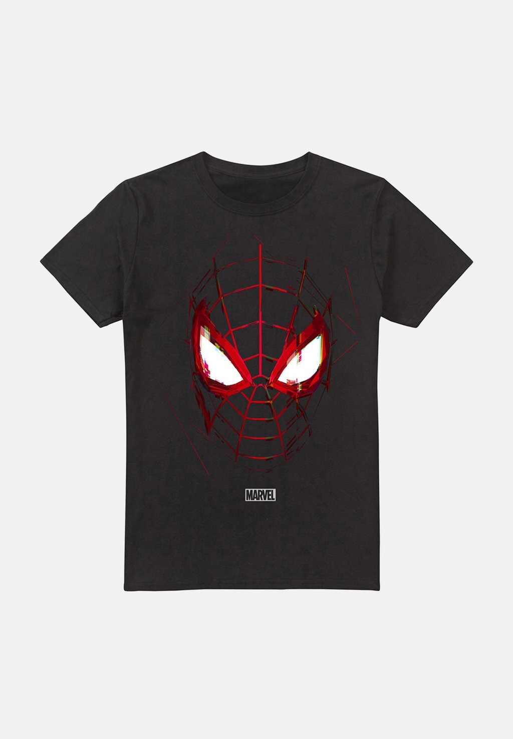 

Принт на футболке Miles Morales Glitched Marvel, черный