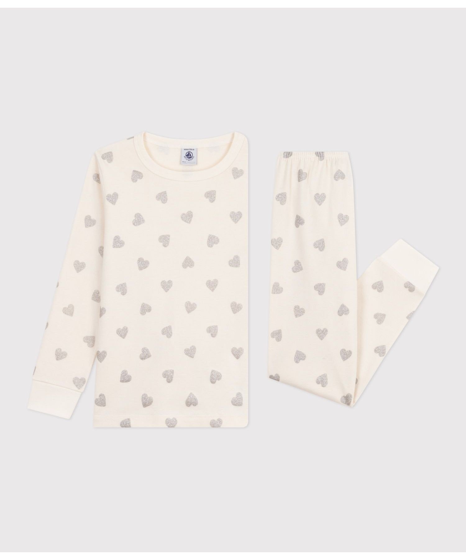 Пижама PETIT BATEAU, Off-white/gray — фото 2