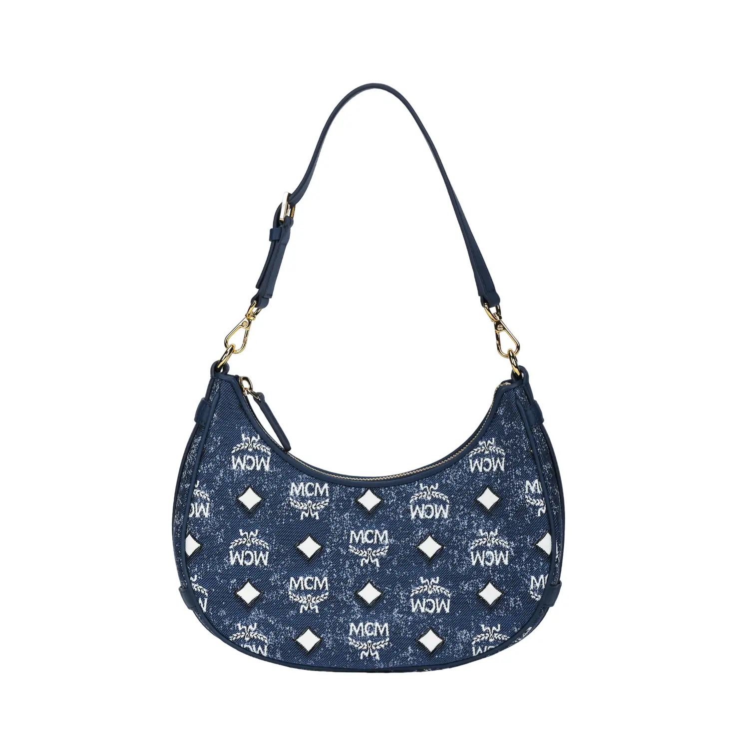 

MCM Сумка кросс-боди из денима жаккард с отделкой из кожи наппа