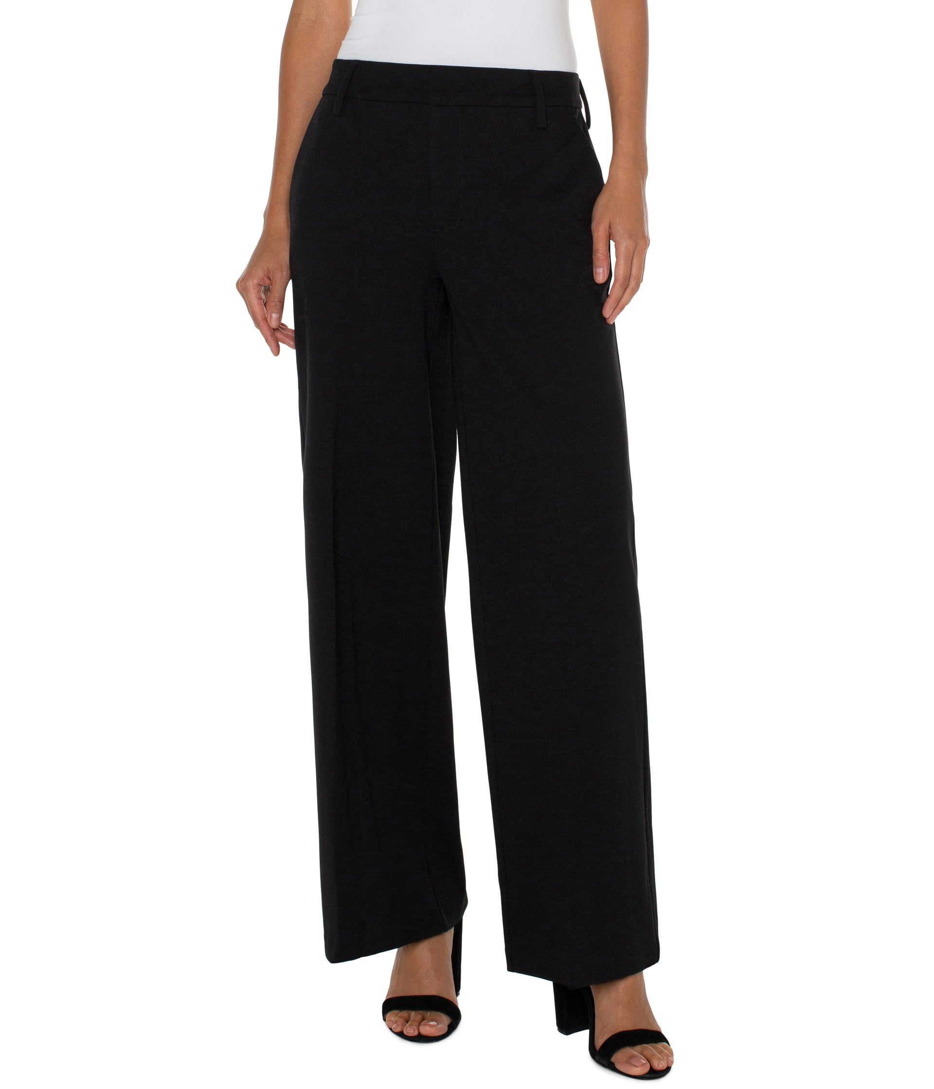 

Брюки Liverpool Los Angeles Petite Kelsey Knit Wide Leg Trouser, черный