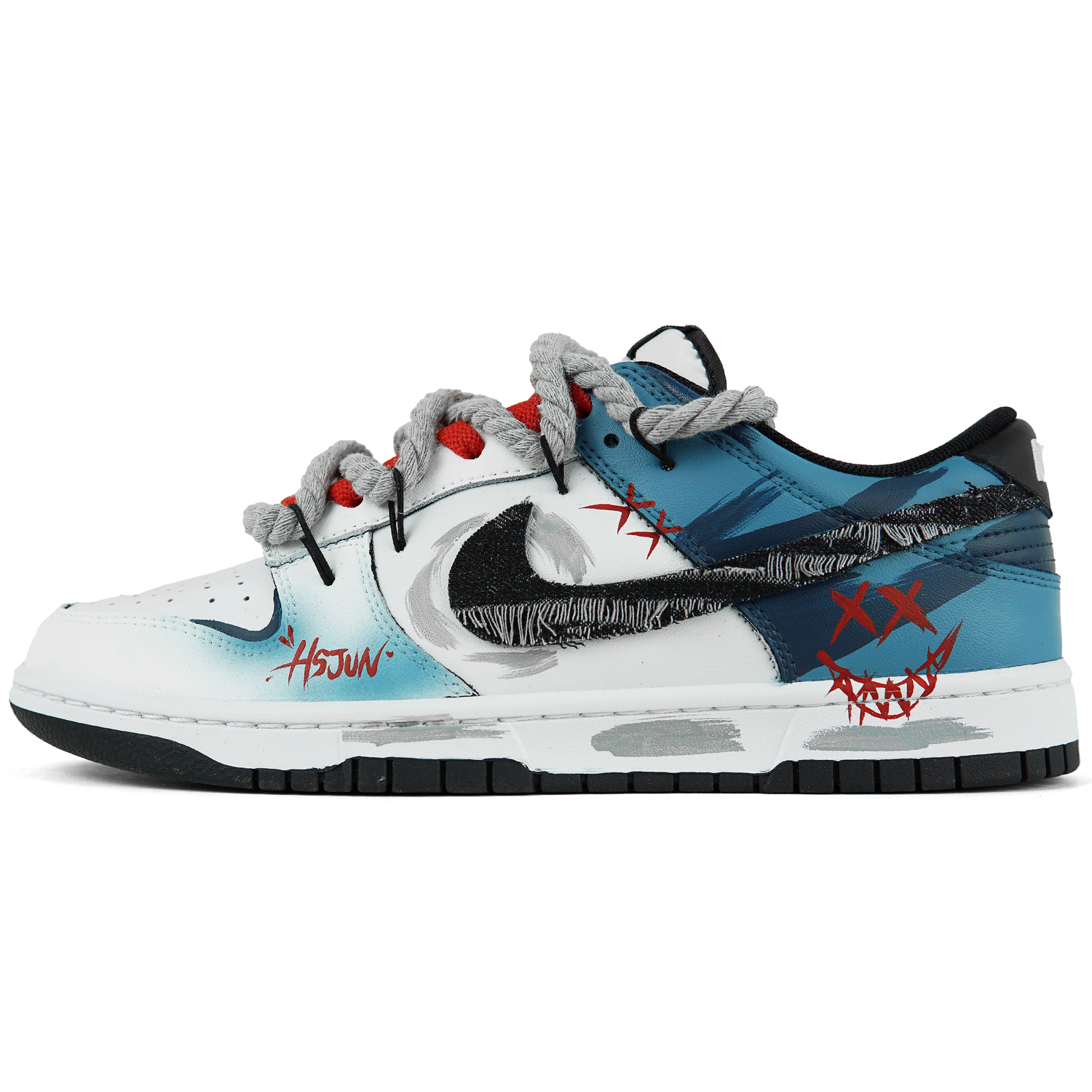 

Nike Кроссовки для скейтбординга Dunk Knot Crazy Guest с устойчивостью к истиранию, низкие, унисекс, черные