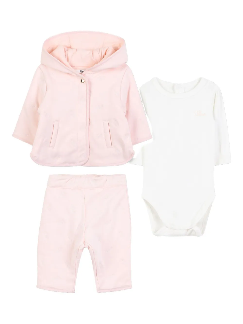 

Спортивный костюм с капюшоном Chloé Kids, розовый