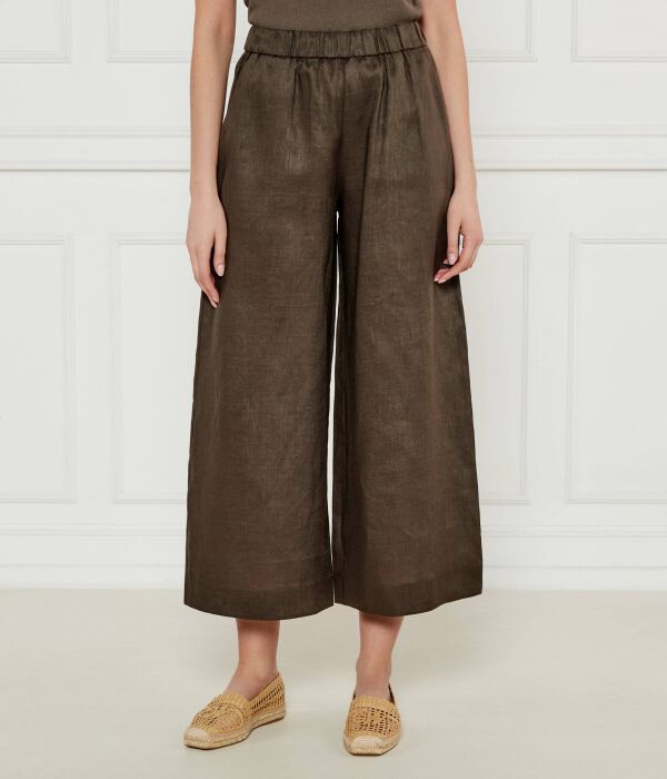 

Льняные брюки Минни Relaxed fit Max Mara Leisure, зеленый
