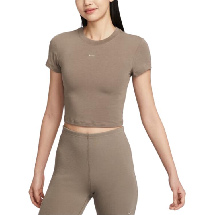 

Nike Футболка Sportswear SS25 Regular женская коричневая, Коричневый, Nike Футболка Sportswear SS25 Regular женская коричневая