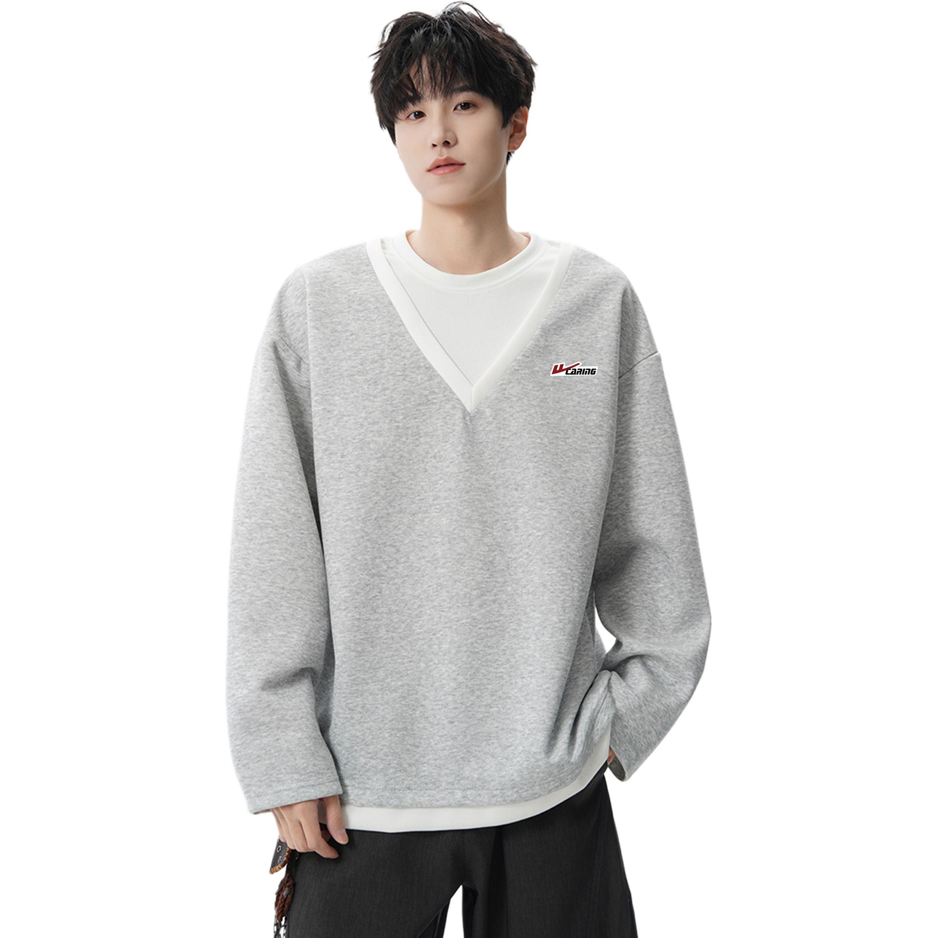 

Свитшот Unisex Crew Neck Moderate Mock Two Piece WARRIOR, темно-серый (diy badge)