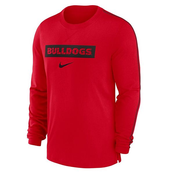 Мужская красная футболка georgia bulldogs 2024 sideline player tri-blend performance с длинным рукавом Nike — фото 3