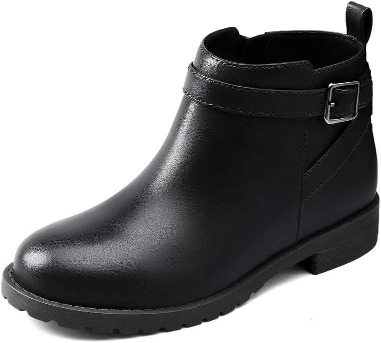 

Детские ботильоны HOMEHOT для девочек из замши с боковой застежкой-молнией, низким каблуком, короткие (для малышей/маленьких детей), Black