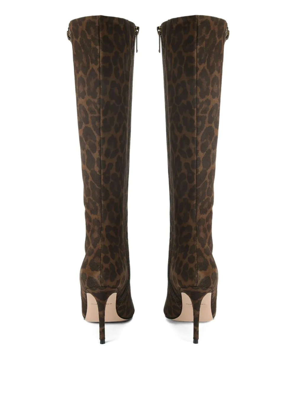 Кожаные сапоги до колена Belgravia с леопардовым принтом, каблук 85 мм Kurt Geiger London, коричневый — фото 3