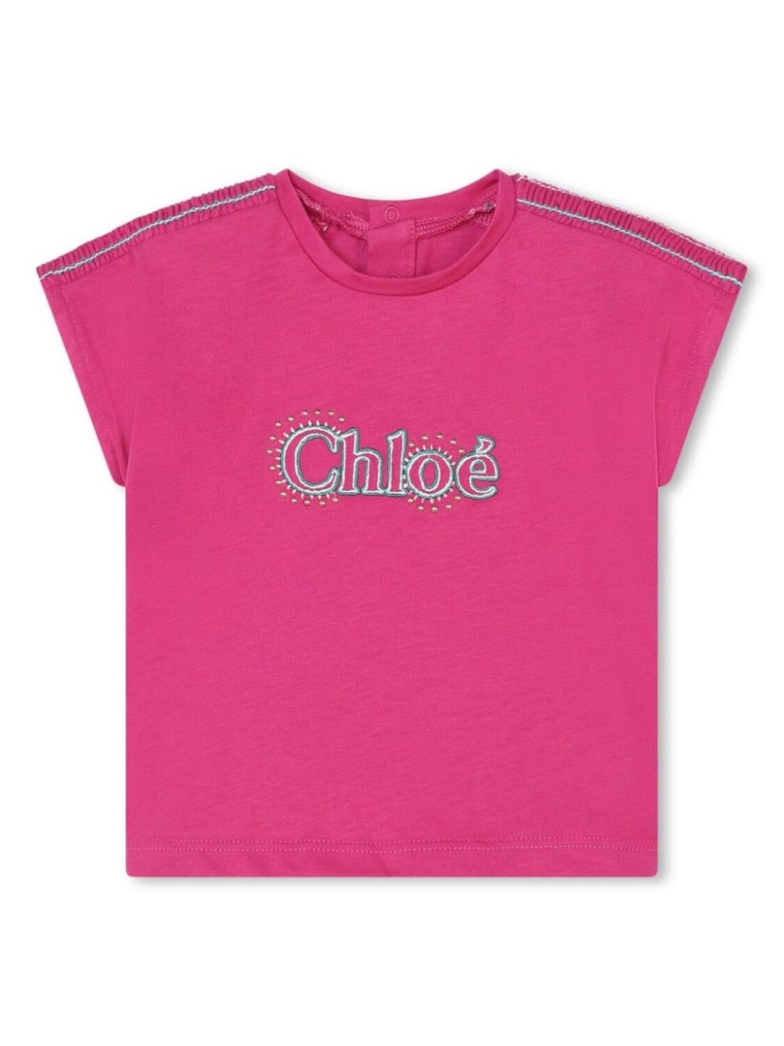 

Chloé Kids футболка из органического хлопка с вышитым логотипом, розовый