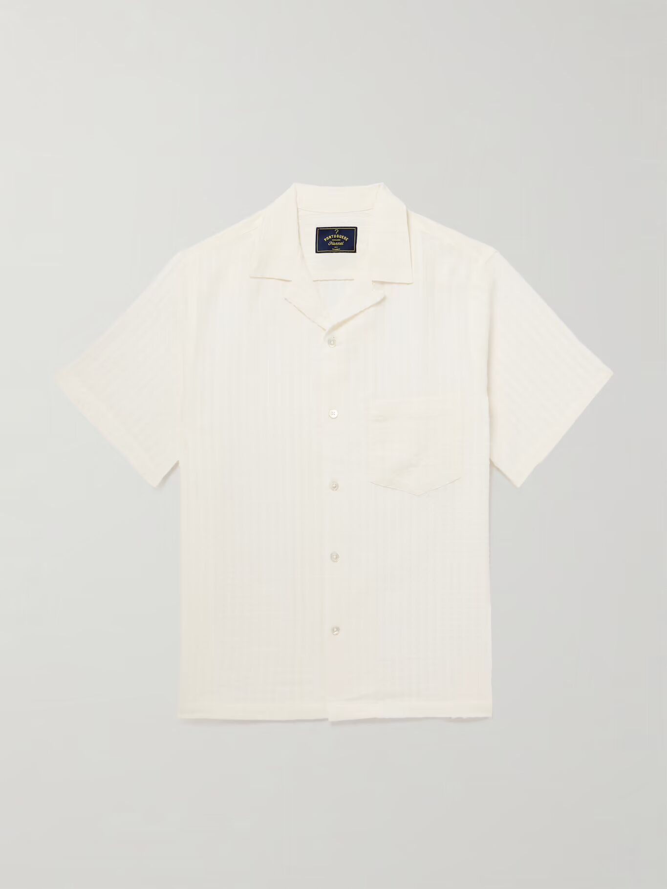 

Текстурированная хлопковая рубашка с воротником-трансформером Mondego PORTUGUESE FLANNEL, белый