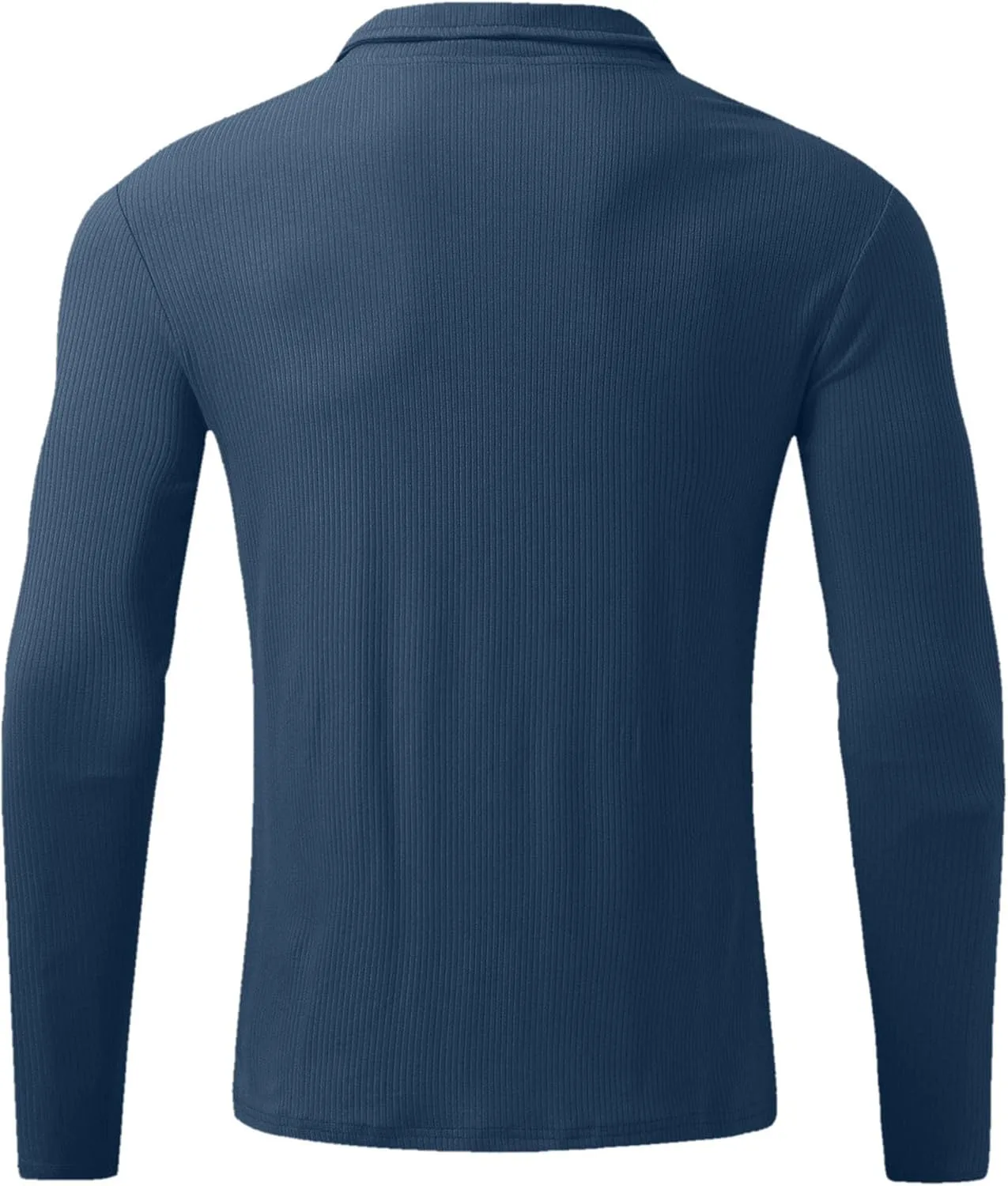 Мужской спортивный поло-кардиган с воротником и молнией Slim Fit — фото 2