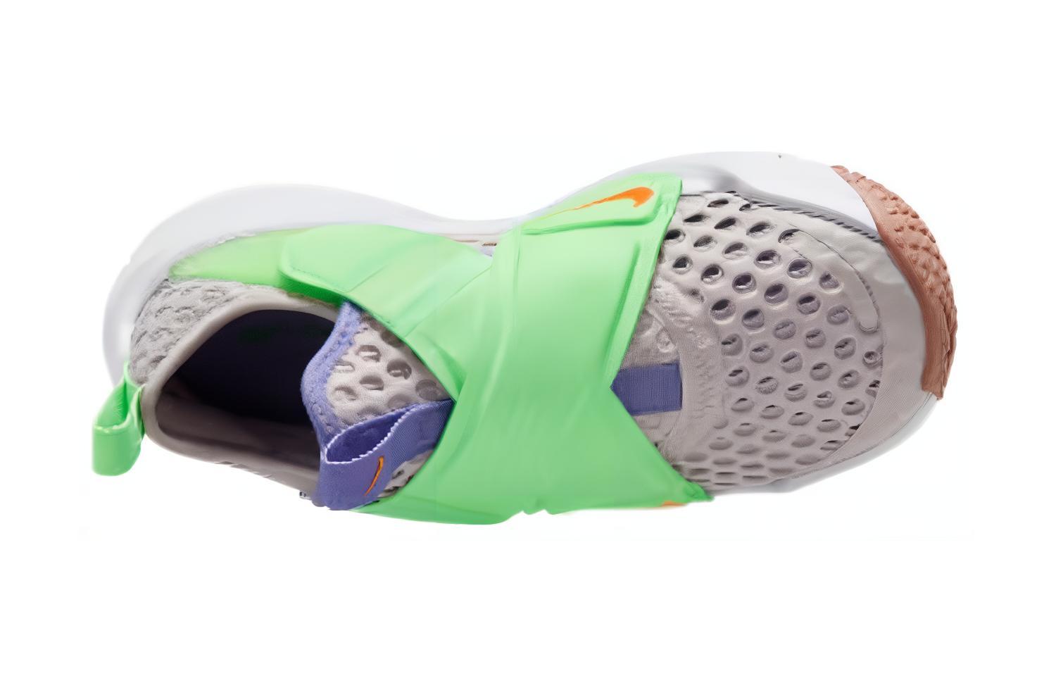 Nike Flex Advance Противоскользящие и износостойкие дышащие повседневные детские кроссовки серо-зеленые белые — фото 4