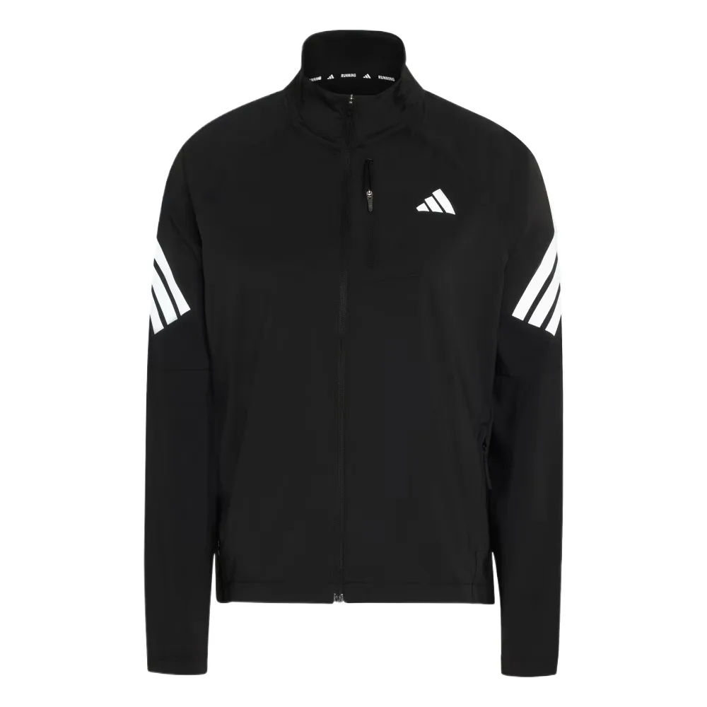 Adidas Куртка для бега женская черная со стойкой