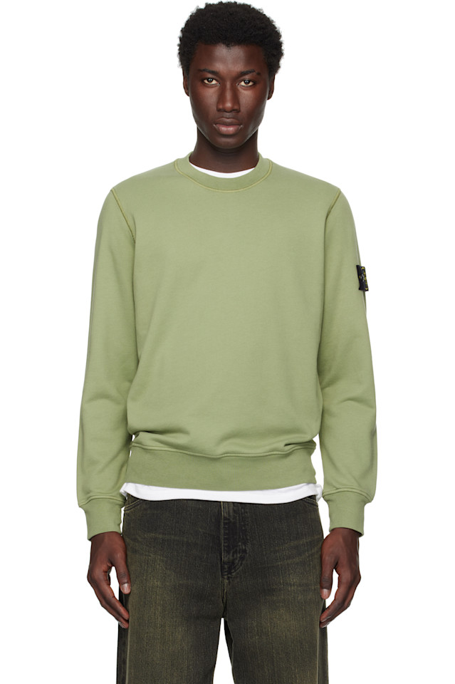 

6100044 худи из органического хлопка флис Stone Island, зеленый