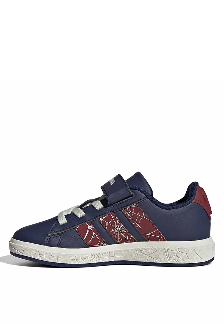 Кроссовки, коллаборация с Marvel Spider-Man, модель Grand Court, Adidas, темно-синий/темно-бордовый/кремовый — фото 4