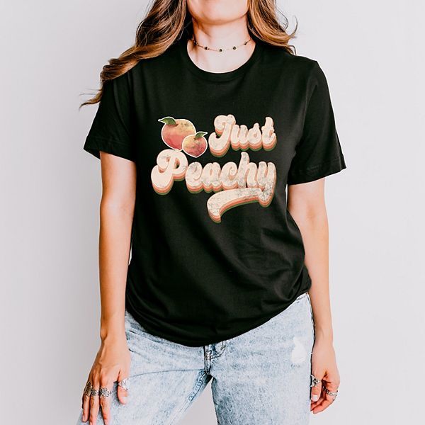 

Футболка Just peachy с коротким рукавом в ретро-стиле Simply Sage Market, Black, Черный, Футболка Just peachy с коротким рукавом в ретро-стиле Simply Sage Market, Black