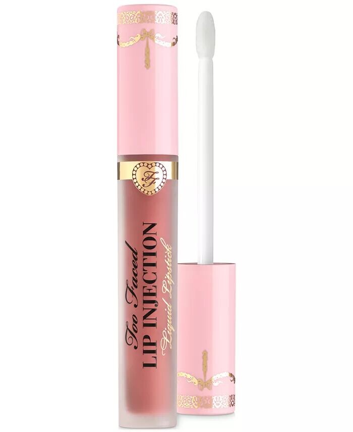 

Жидкая губная помада Longwear Power Plumping Cream Liquid Lipstick для инъекций губ Too Faced, цвет Size Queen (warm rosey-nude)