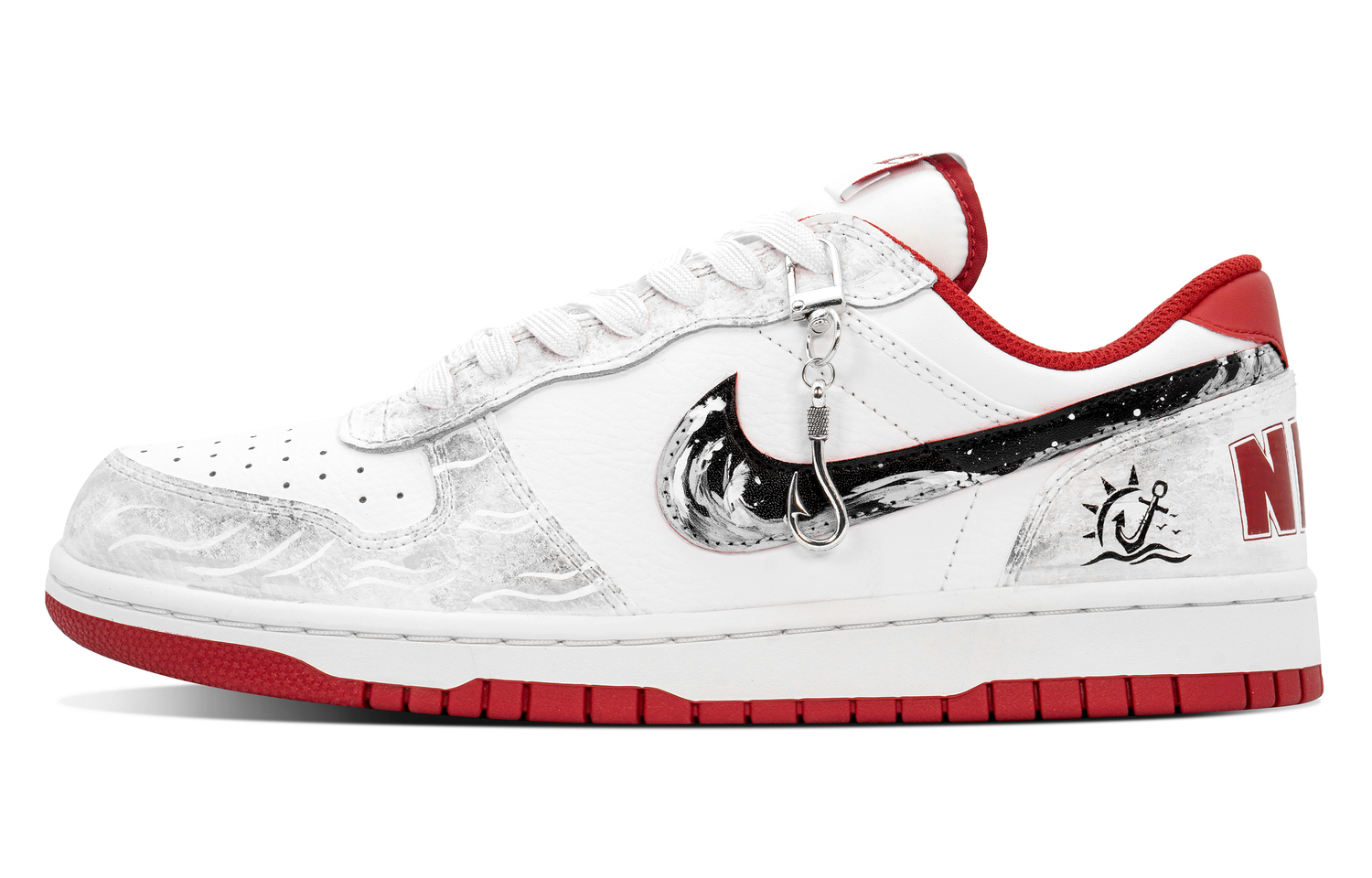 

Nike Кроссовки Big DEER Nautical Leather для скейтбординга, устойчивые к истиранию и скольжению, низкие, мужские, черно-красные