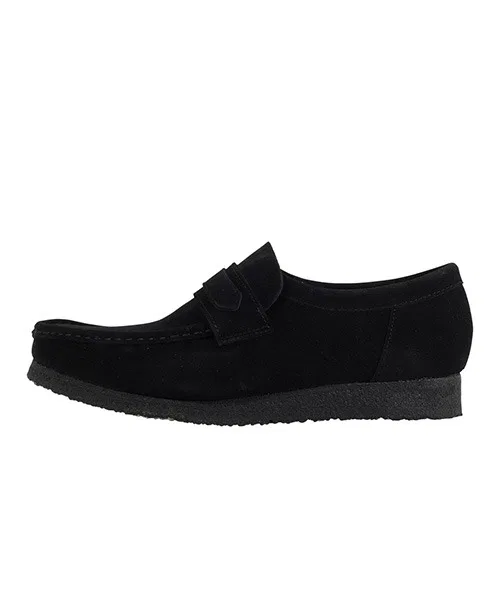 Унисекс лоферы Clarks WallabeeLoafer из замши чёрные — фото 2