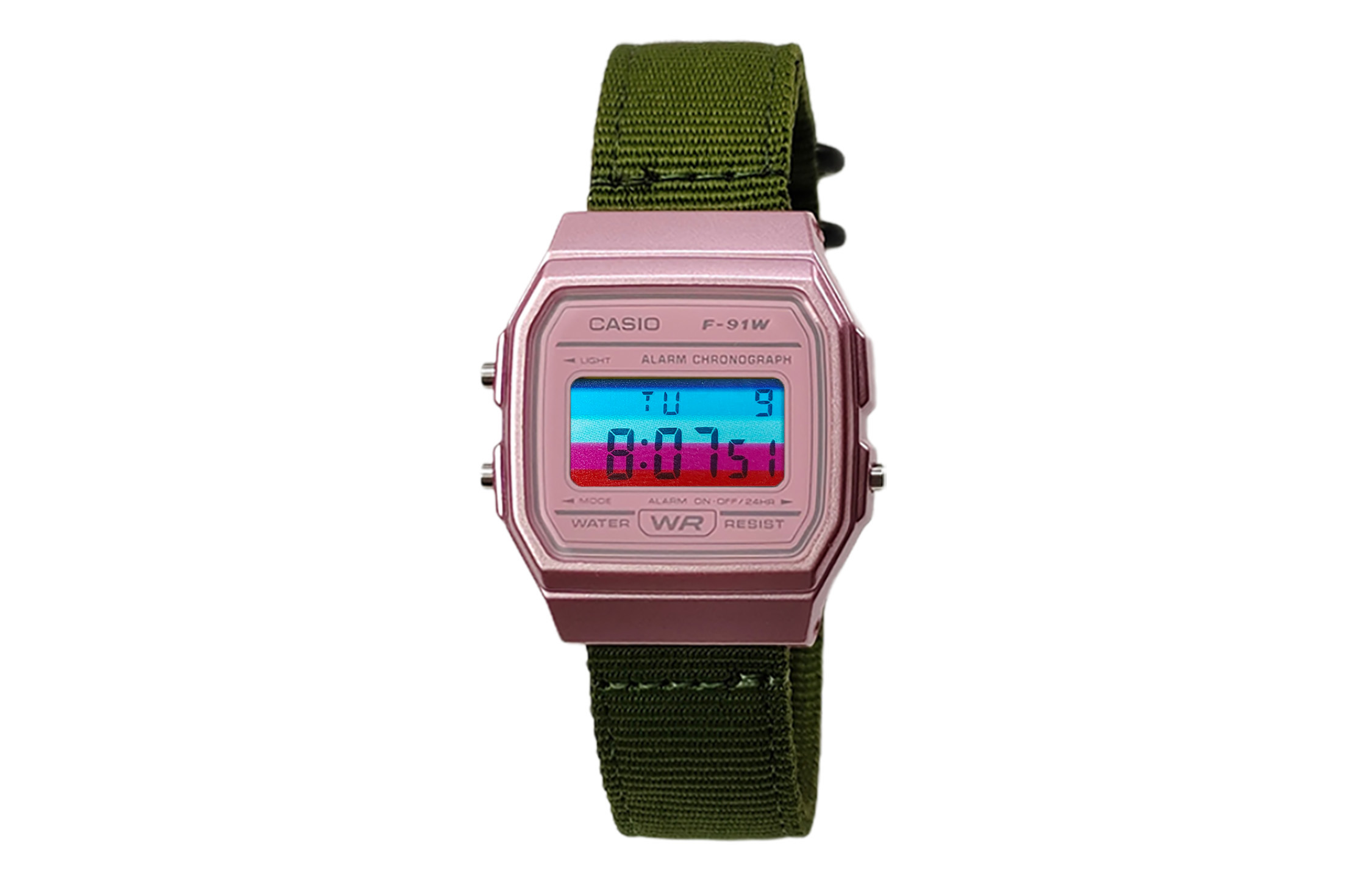 

CASIO Часы Retrofit Series Quartz Movement Nylon Strap Watch Women's Watch Pink Watch Dial