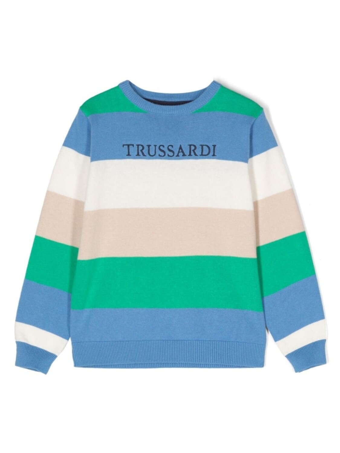 

Trussardi джемпер в полоску с вышитым логотипом, белый