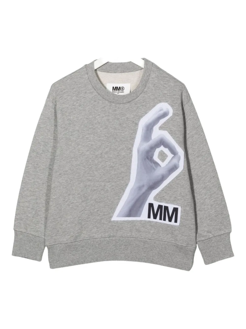 

Толстовка с логотипом от руки MM6 Maison Margiela Kids, серый