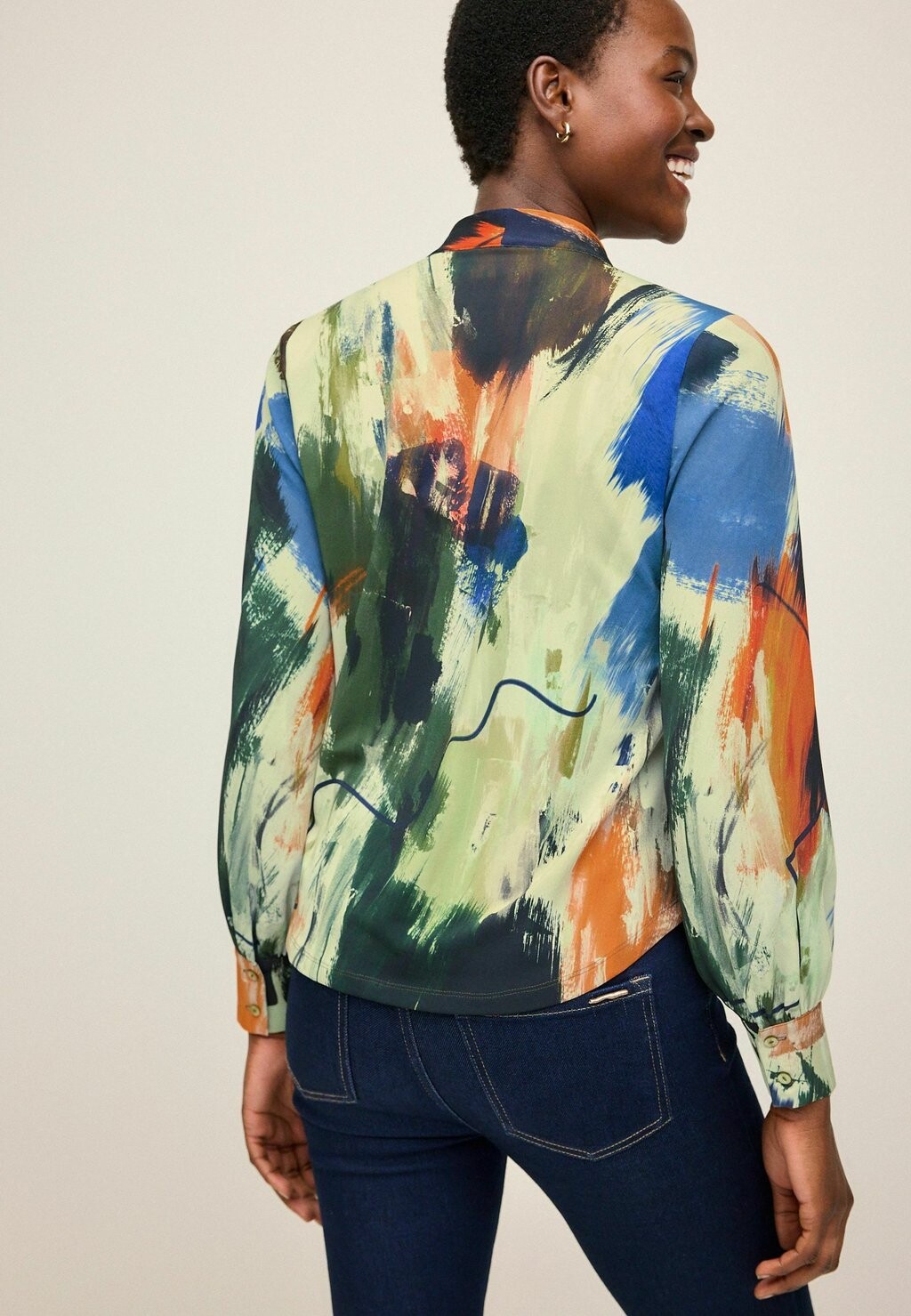 

Блуза LONG SLEEVE V-NECK REGULAR FIT Next, синий