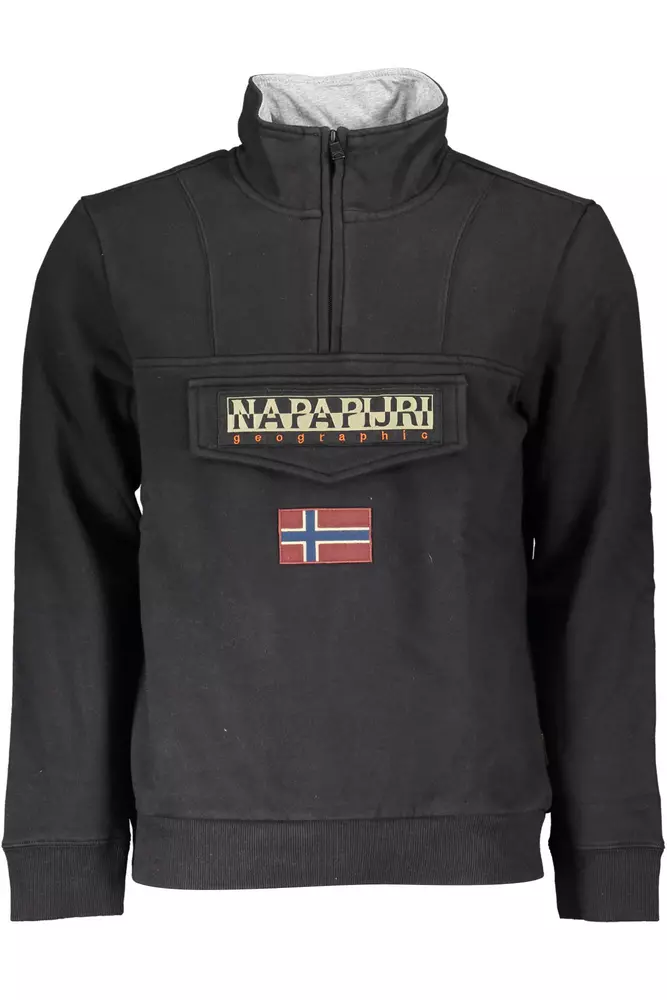 

Черный хлопковый мужской свитер Napapijri
