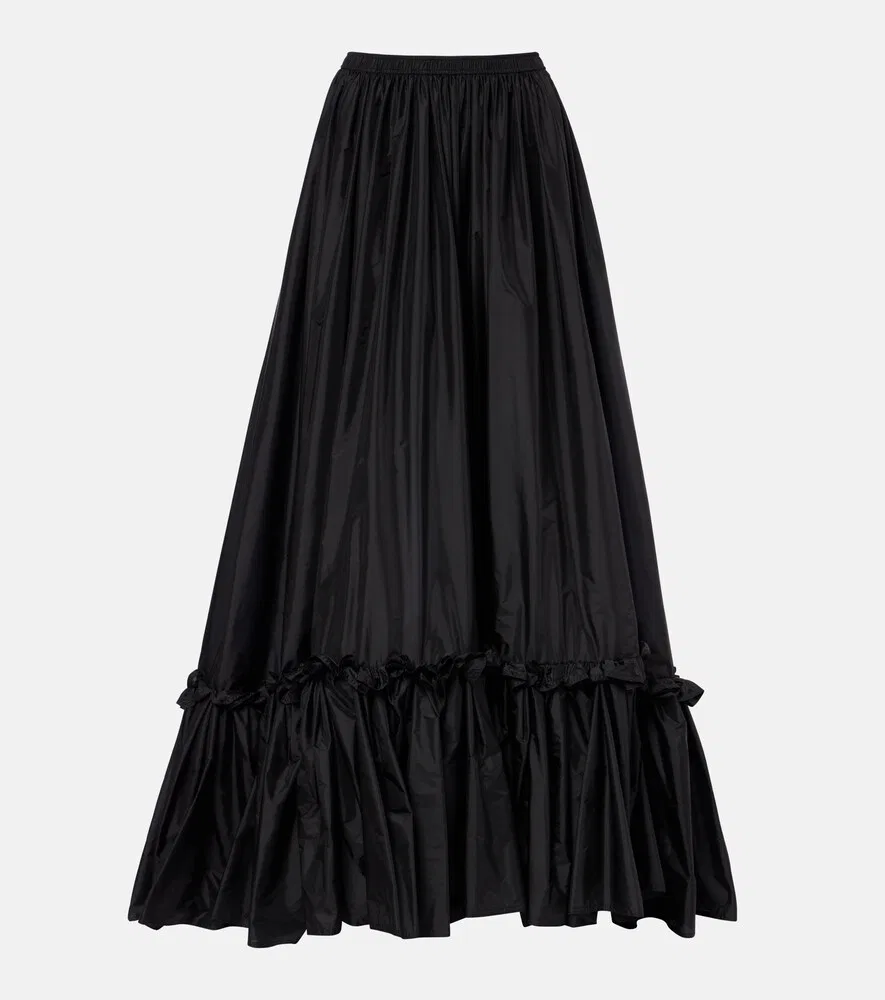 Длинная юбка с оборками Saint Laurent, черный