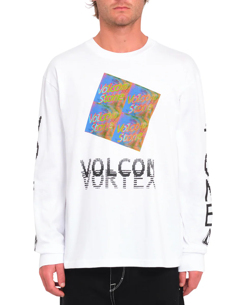 

Мужская футболка с круглым вырезом и длинными рукавами Volcom, белый