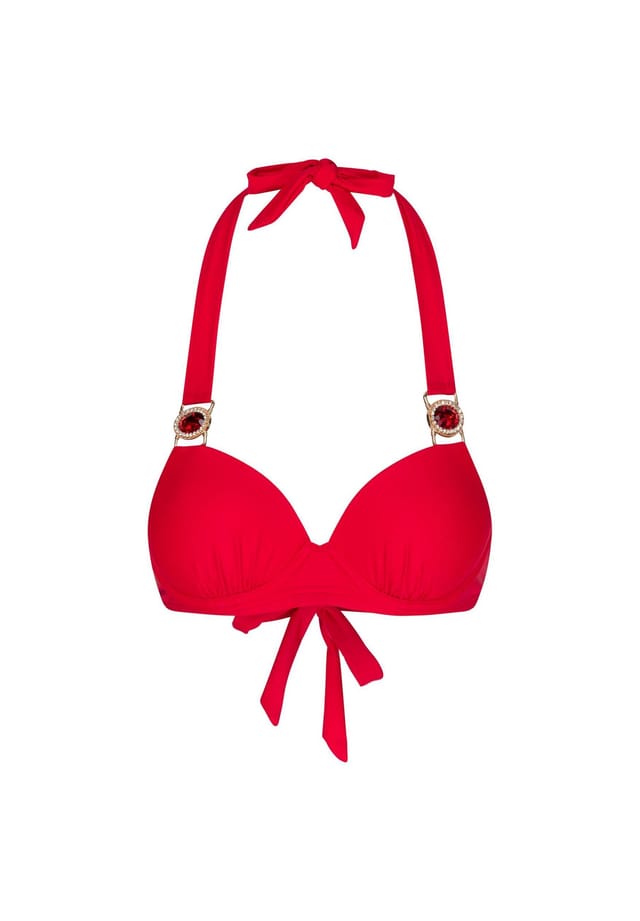 

Верх бикини amour с отделкой из сверкающих камней Moda Minx, красный